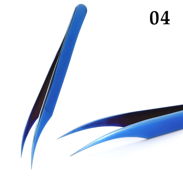 1 Pcs Eyelashes Tweezers Stainless Steel superhard Tweezers High Precision Anti-static tweezers for Eyelash Extensions