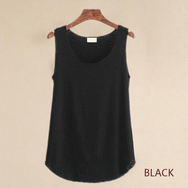 2021 Women's Tube Top For Girls Female Tank Tops Summer Loose Casual O-Neck Sleeveless T-Shirt Fashion Solid Color Cotton Vest