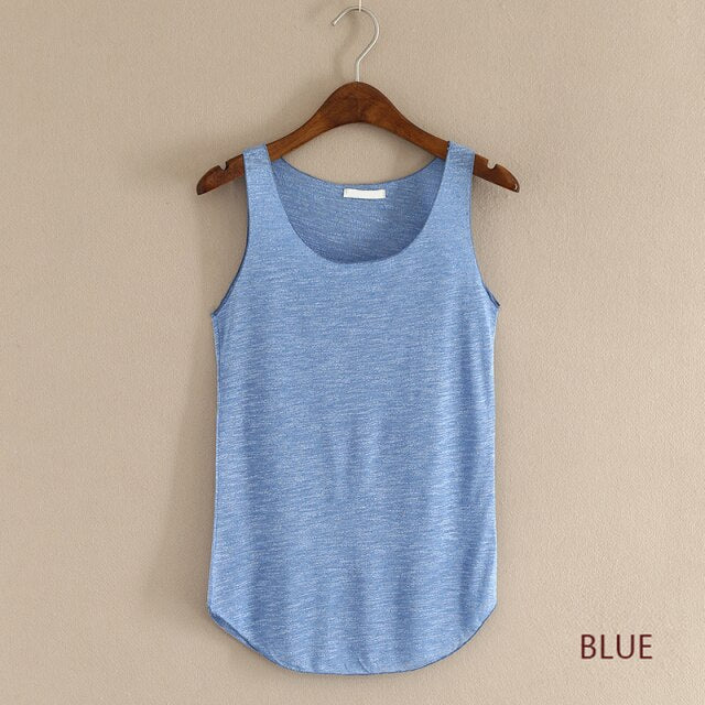 2021 Women's Tube Top For Girls Female Tank Tops Summer Loose Casual O-Neck Sleeveless T-Shirt Fashion Solid Color Cotton Vest