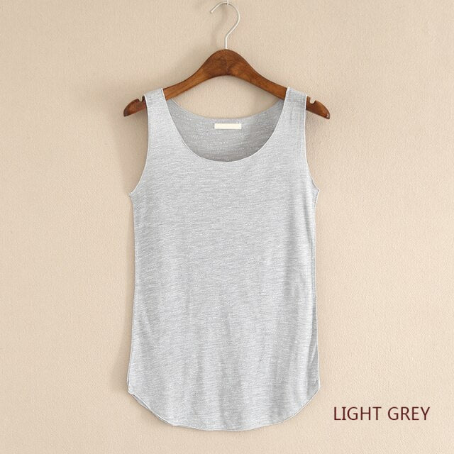2021 Women's Tube Top For Girls Female Tank Tops Summer Loose Casual O-Neck Sleeveless T-Shirt Fashion Solid Color Cotton Vest