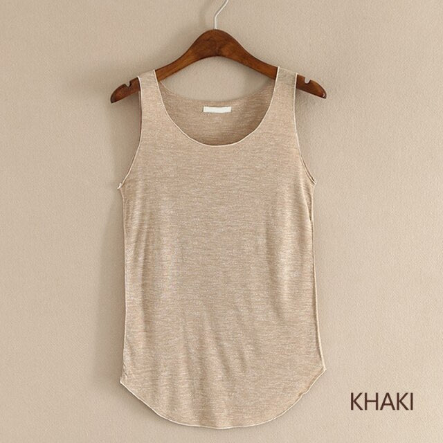 2021 Women's Tube Top For Girls Female Tank Tops Summer Loose Casual O-Neck Sleeveless T-Shirt Fashion Solid Color Cotton Vest