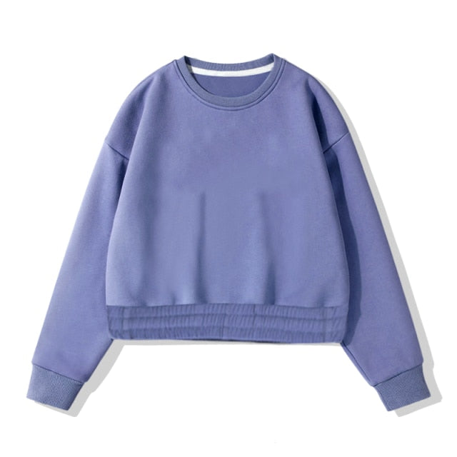Aachoae Women Couple Hoodies Sweatshirt Fleece 100% Cotton Tracksuit Sports Sweatshirt 2021 Winter Japanese Casual Loose Jumper