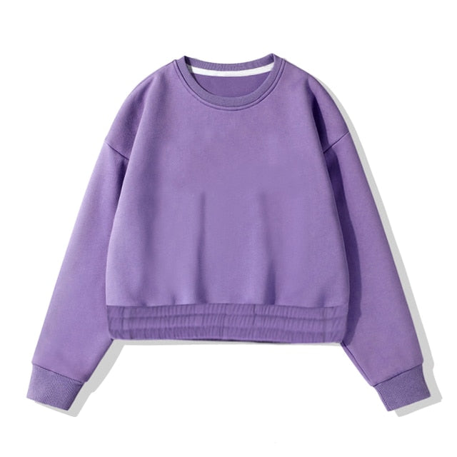 Aachoae Women Couple Hoodies Sweatshirt Fleece 100% Cotton Tracksuit Sports Sweatshirt 2021 Winter Japanese Casual Loose Jumper