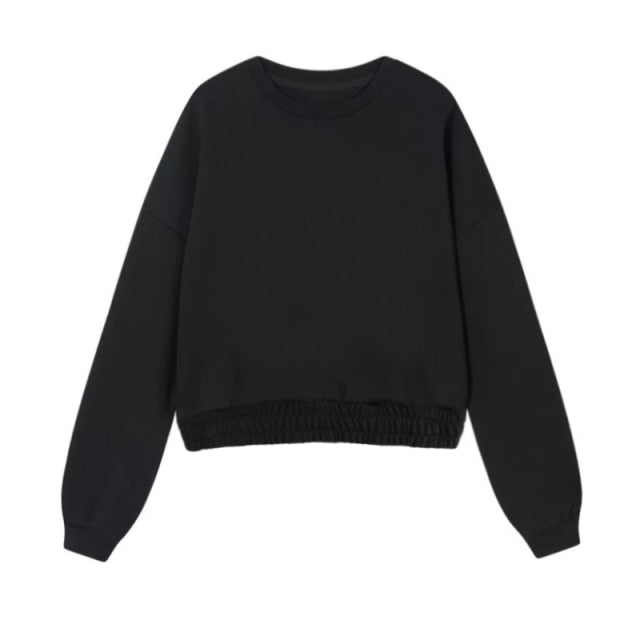 Aachoae Women Couple Hoodies Sweatshirt Fleece 100% Cotton Tracksuit Sports Sweatshirt 2021 Winter Japanese Casual Loose Jumper