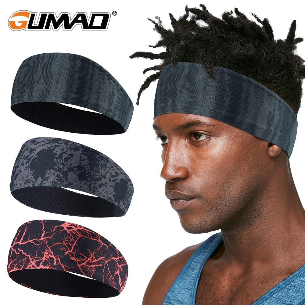 Men Sport Headband Running Fitness Sweatband Elastic Cycling Yoga Gym Headscarf Bicycle Tennis Hair Band Ear Head Bandages Women
