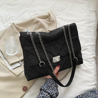 High Capacity Denim Women Shoulder Crossboody Bags 2021 New Luxury Brand Design Ladies Messenger bags Handbag Purses Qualited