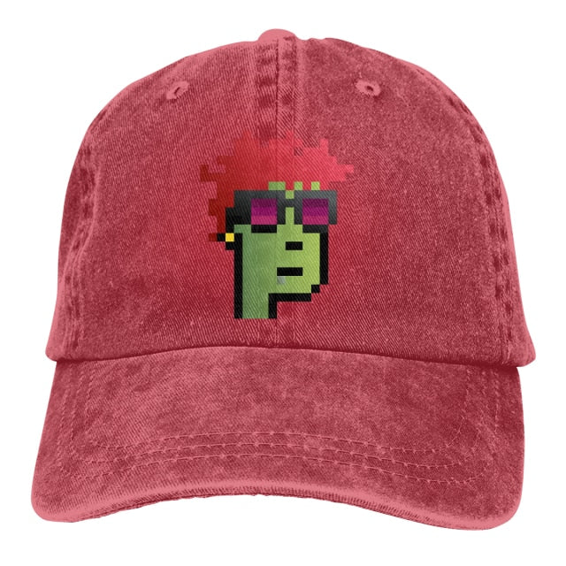 Art # 07 The Baseball Cap Peaked capt Sport Unisex Outdoor Custom NFT CryptoPunk YABC Hats