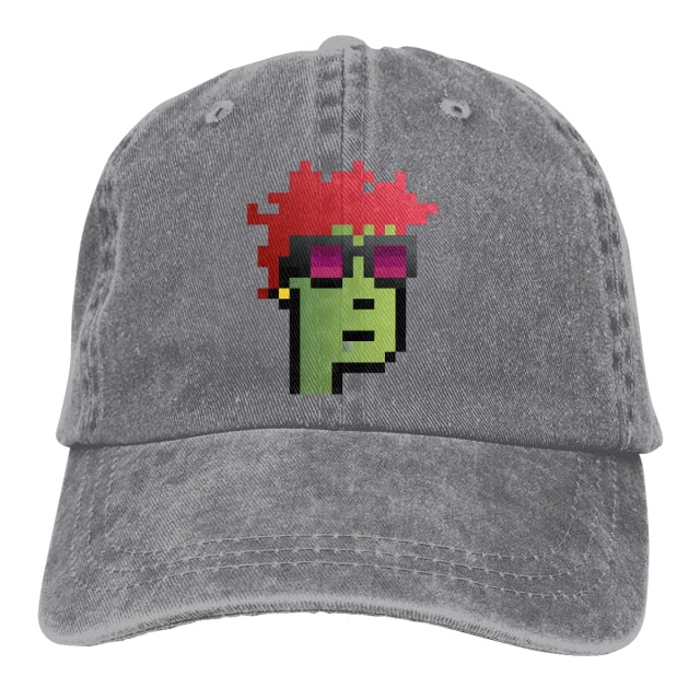 Art # 07 The Baseball Cap Peaked capt Sport Unisex Outdoor Custom NFT CryptoPunk YABC Hats