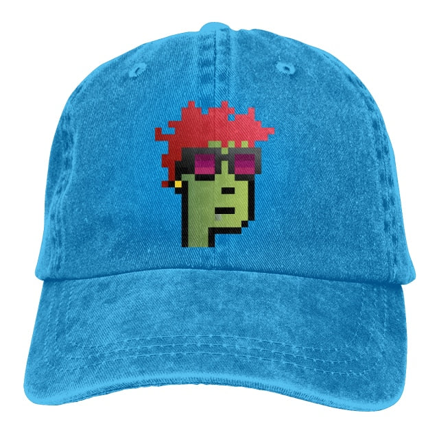 Art # 07 The Baseball Cap Peaked capt Sport Unisex Outdoor Custom NFT CryptoPunk YABC Hats