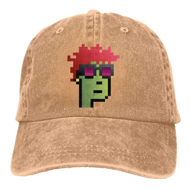 Art # 07 The Baseball Cap Peaked capt Sport Unisex Outdoor Custom NFT CryptoPunk YABC Hats