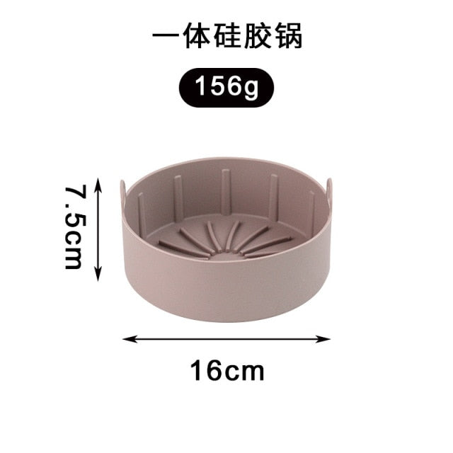 Airfryer Fryer Accessories Baking Tools Reusable Silicone Pot Baking Basket Pizza Plate Grill Pot Kitchen Cake Cooking Tool