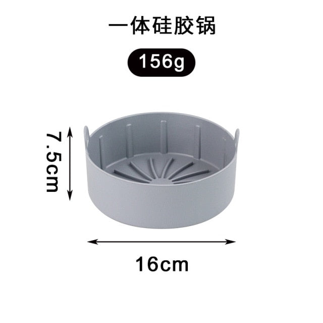 Airfryer Fryer Accessories Baking Tools Reusable Silicone Pot Baking Basket Pizza Plate Grill Pot Kitchen Cake Cooking Tool