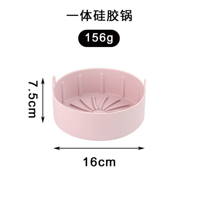 Airfryer Fryer Accessories Baking Tools Reusable Silicone Pot Baking Basket Pizza Plate Grill Pot Kitchen Cake Cooking Tool