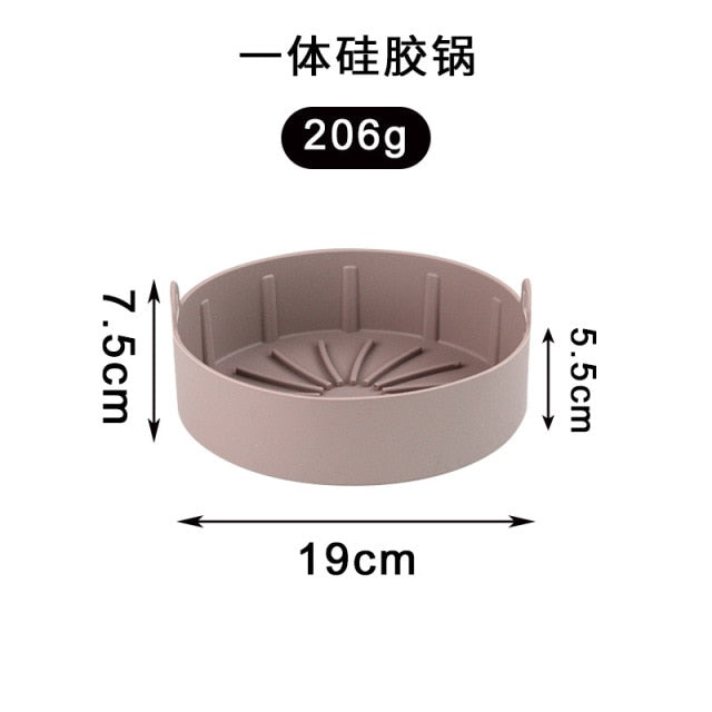 Airfryer Fryer Accessories Baking Tools Reusable Silicone Pot Baking Basket Pizza Plate Grill Pot Kitchen Cake Cooking Tool