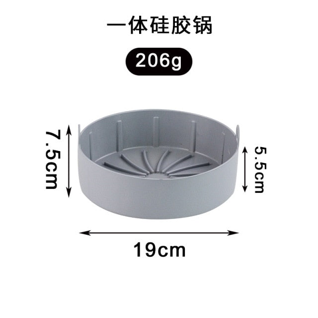 Airfryer Fryer Accessories Baking Tools Reusable Silicone Pot Baking Basket Pizza Plate Grill Pot Kitchen Cake Cooking Tool