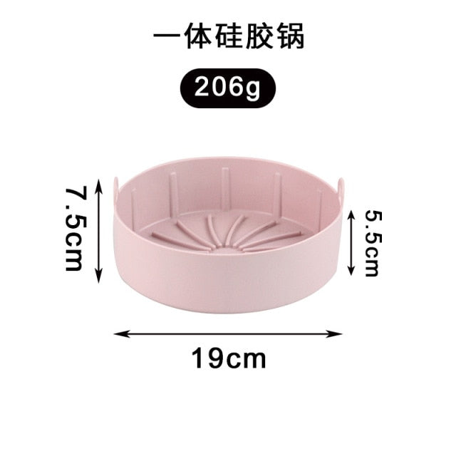 Airfryer Fryer Accessories Baking Tools Reusable Silicone Pot Baking Basket Pizza Plate Grill Pot Kitchen Cake Cooking Tool