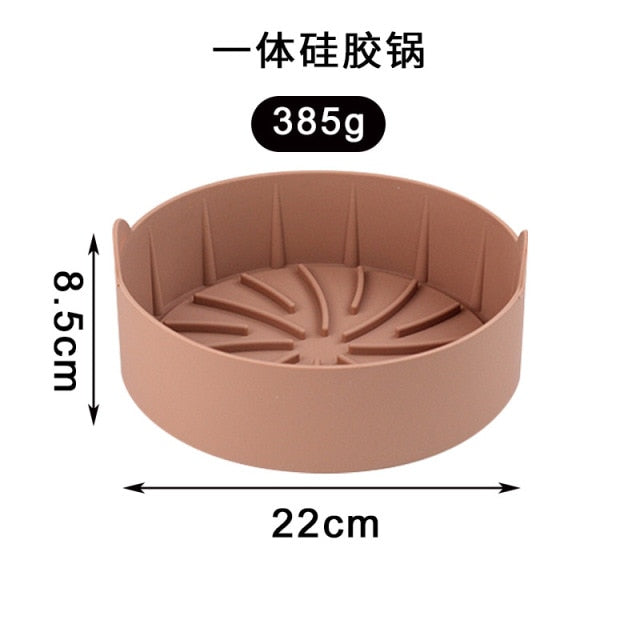 Airfryer Fryer Accessories Baking Tools Reusable Silicone Pot Baking Basket Pizza Plate Grill Pot Kitchen Cake Cooking Tool