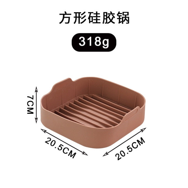 Airfryer Fryer Accessories Baking Tools Reusable Silicone Pot Baking Basket Pizza Plate Grill Pot Kitchen Cake Cooking Tool
