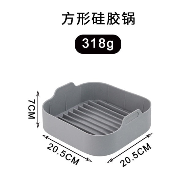 Airfryer Fryer Accessories Baking Tools Reusable Silicone Pot Baking Basket Pizza Plate Grill Pot Kitchen Cake Cooking Tool