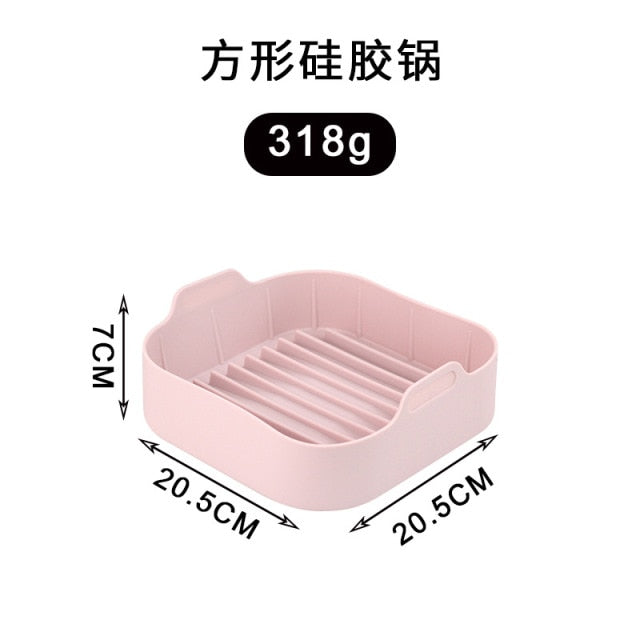 Airfryer Fryer Accessories Baking Tools Reusable Silicone Pot Baking Basket Pizza Plate Grill Pot Kitchen Cake Cooking Tool