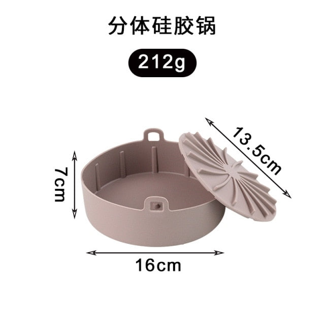 Airfryer Fryer Accessories Baking Tools Reusable Silicone Pot Baking Basket Pizza Plate Grill Pot Kitchen Cake Cooking Tool