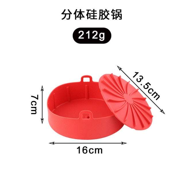 Airfryer Fryer Accessories Baking Tools Reusable Silicone Pot Baking Basket Pizza Plate Grill Pot Kitchen Cake Cooking Tool