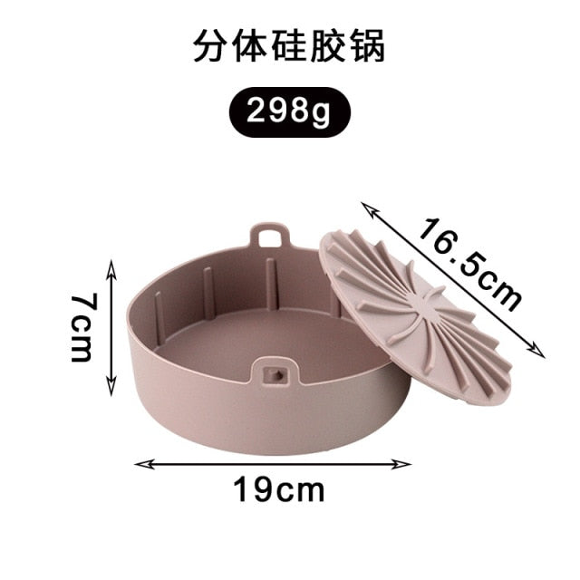 Airfryer Fryer Accessories Baking Tools Reusable Silicone Pot Baking Basket Pizza Plate Grill Pot Kitchen Cake Cooking Tool