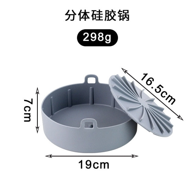Airfryer Fryer Accessories Baking Tools Reusable Silicone Pot Baking Basket Pizza Plate Grill Pot Kitchen Cake Cooking Tool