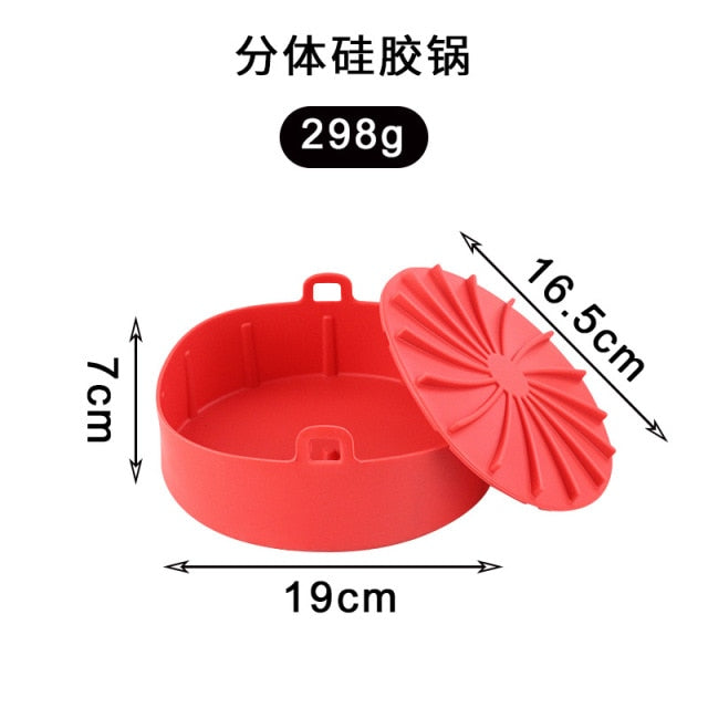 Airfryer Fryer Accessories Baking Tools Reusable Silicone Pot Baking Basket Pizza Plate Grill Pot Kitchen Cake Cooking Tool
