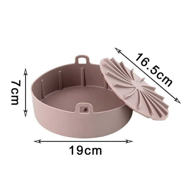 AirFryer Silicone Pot Square Air Fryers Oven Baking Tray Bread Fried Chicken Pizza Basket Mat Replacemen Grill Pan Accessories