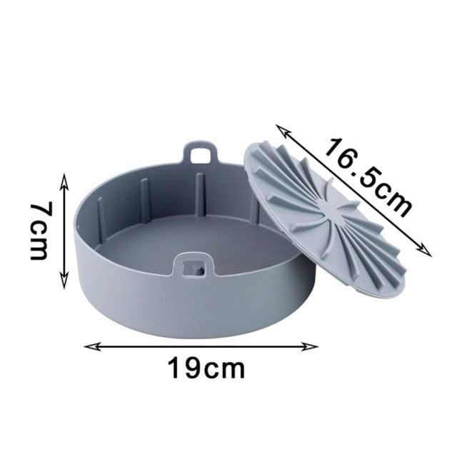 AirFryer Silicone Pot Square Air Fryers Oven Baking Tray Bread Fried Chicken Pizza Basket Mat Replacemen Grill Pan Accessories