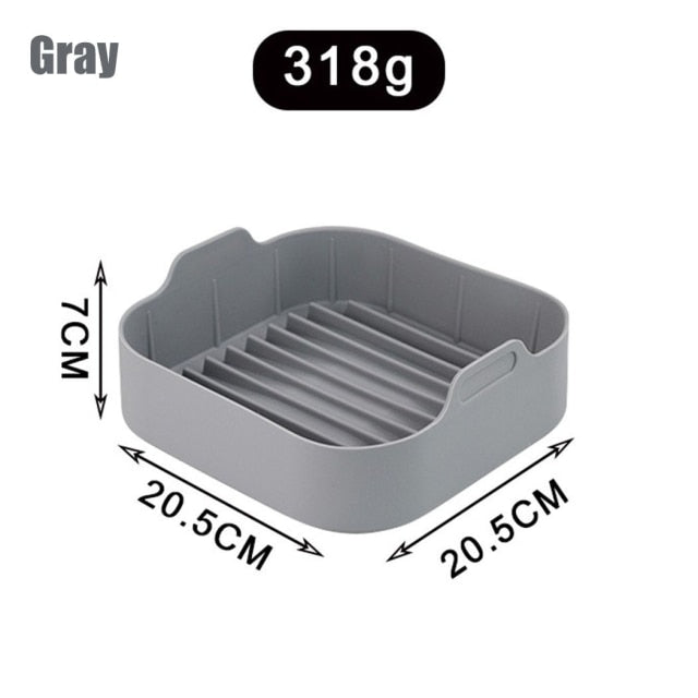 AirFryer Silicone Pot Square Air Fryers Oven Baking Tray Bread Fried Chicken Pizza Basket Mat Replacemen Grill Pan Accessories