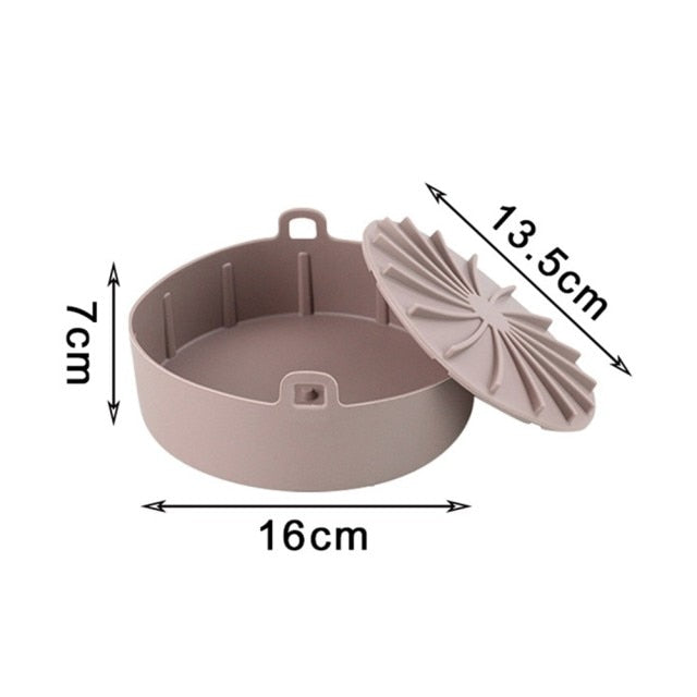 AirFryer Silicone Pot Square Air Fryers Oven Baking Tray Bread Fried Chicken Pizza Basket Mat Replacemen Grill Pan Accessories