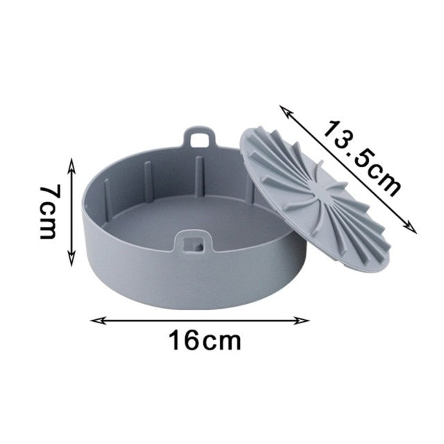 AirFryer Silicone Pot Square Air Fryers Oven Baking Tray Bread Fried Chicken Pizza Basket Mat Replacemen Grill Pan Accessories