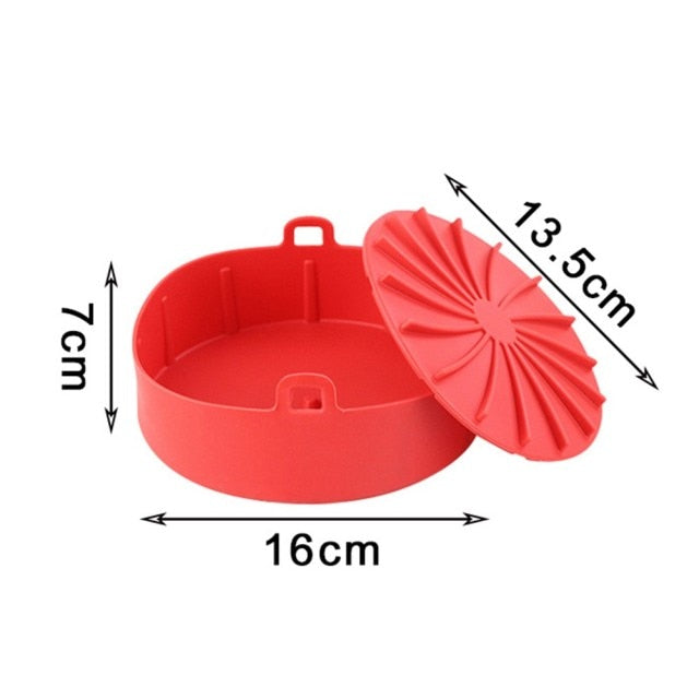 AirFryer Silicone Pot Square Air Fryers Oven Baking Tray Bread Fried Chicken Pizza Basket Mat Replacemen Grill Pan Accessories
