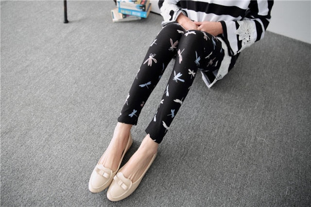 High Waist Fitness Leggings Women Graffiti Cartoon Printing Milk Silk Leggings Women Pants