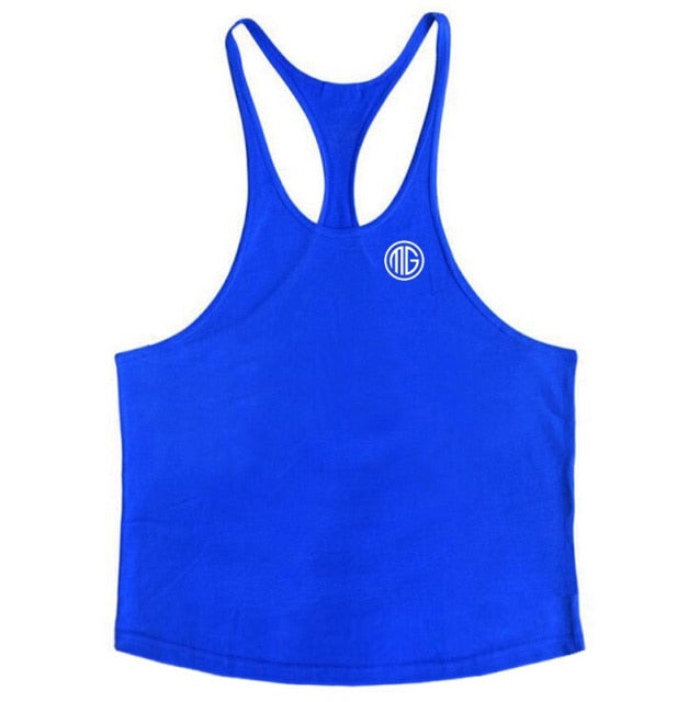 Brand Mens Gyms Tank Tops Bodybuilding Stringer Tanktop Fitness Men Sleeveless Shirts O-Neck Y Back Tank Top men workout Vest