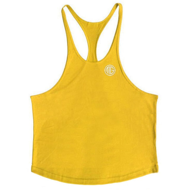 Brand Mens Gyms Tank Tops Bodybuilding Stringer Tanktop Fitness Men Sleeveless Shirts O-Neck Y Back Tank Top men workout Vest
