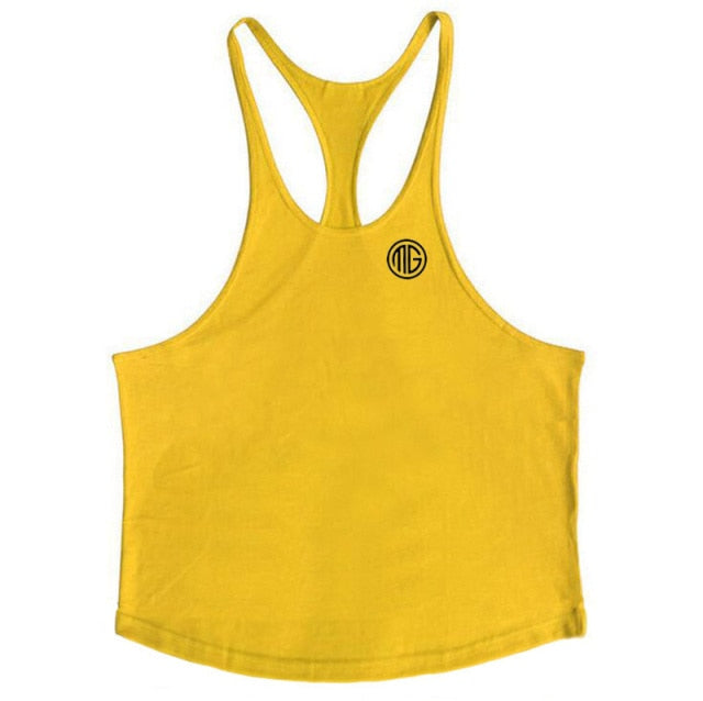 Brand Mens Gyms Tank Tops Bodybuilding Stringer Tanktop Fitness Men Sleeveless Shirts O-Neck Y Back Tank Top men workout Vest