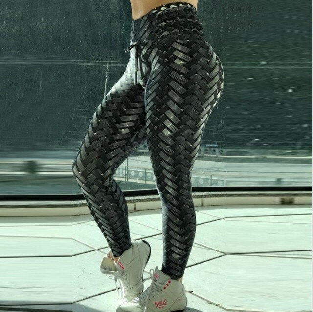 Hot Sale Women Mesh Pattern Print Legging Fitness Sexy Women Sporting Workout Legging High Waist Elastic Slim Pant