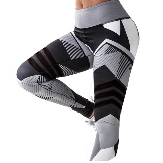 Hot Sale Women Mesh Pattern Print Legging Fitness Sexy Women Sporting Workout Legging High Waist Elastic Slim Pant