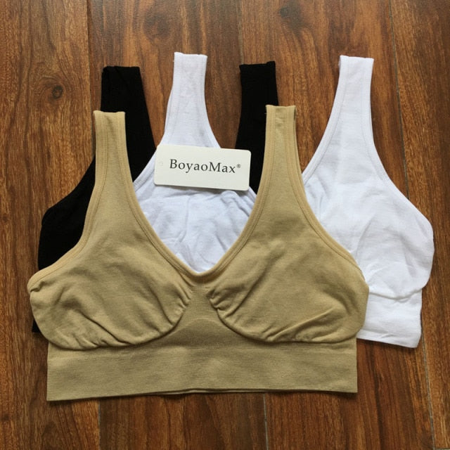 original Ahh Bra comfort soft Fitness bra yoga tops as seen on TV set of 3 pcs seamless bra no padding leisure bras