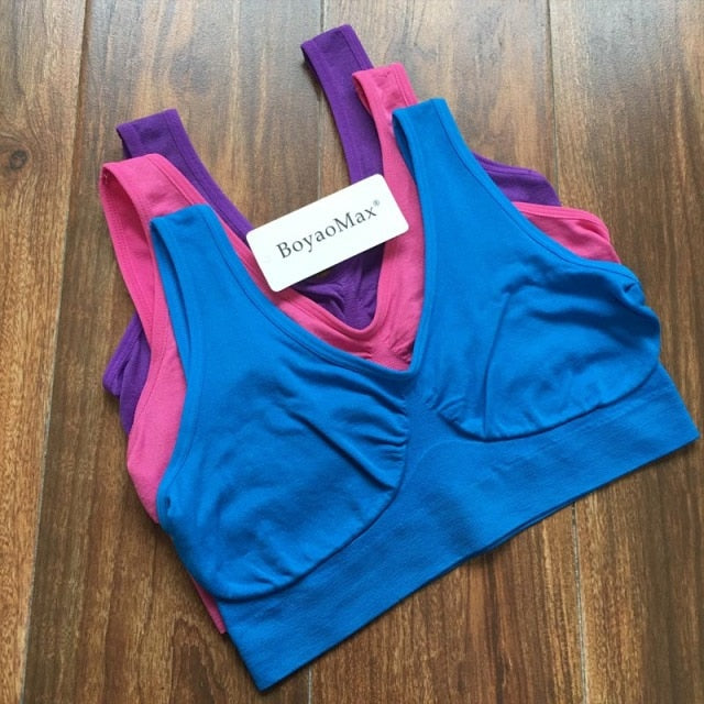 original Ahh Bra comfort soft Fitness bra yoga tops as seen on TV set of 3 pcs seamless bra no padding leisure bras
