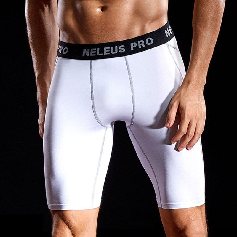 Mens Compression Shorts 2XL 3XL 90KG Male Fitness Casual Short Wear Under Base Layer Skinny Men Gym Sports Elastic White Legging