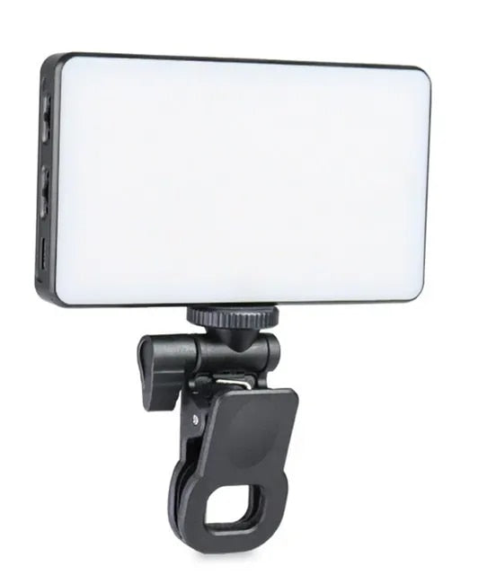 120 LED High Power Rechargeable Clip Fill Video Light with Front & Back Clip Adjusted 3 Light Modes for Phone iPad
