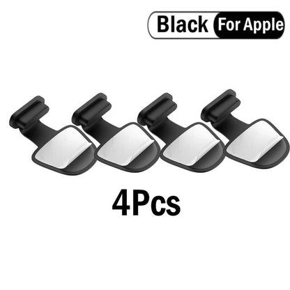 2/4/6PCS Charging Port Anti-Dust Dirt Plug For iPhone Samsung USB Type-C Port Protector Silicone Dustplugs Cover Anti-Lost Cap