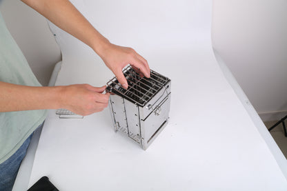 1Pc Portable Backpacking Stove For Camping Hiking Picnic BBQ Outdoor Cooker Folding Travel Charcoal Stove With Handle Carry Bag 2 Bolts