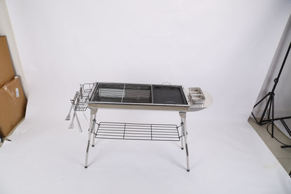 1Pc Foldable BBQ Grill Portable Charcoal Barbeque Grill Stainless Steel BBQ Grill For Picnic Camping Yard Cooking Fedex Shipping