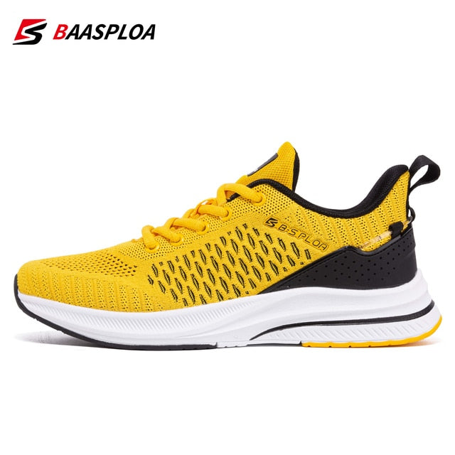 Baasploa 2022 Men Knit Casual Walking Shoes Breathable Trendy Sneakers Original Light Weight Shock Absorption Trail Running Shoe