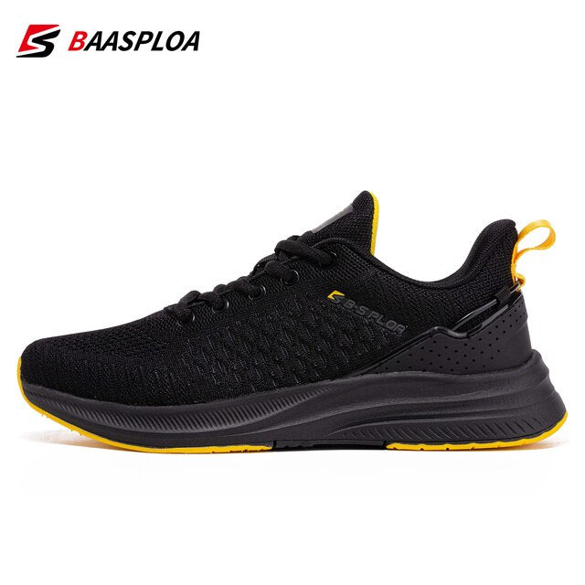 Baasploa 2022 Men Knit Casual Walking Shoes Breathable Trendy Sneakers Original Light Weight Shock Absorption Trail Running Shoe